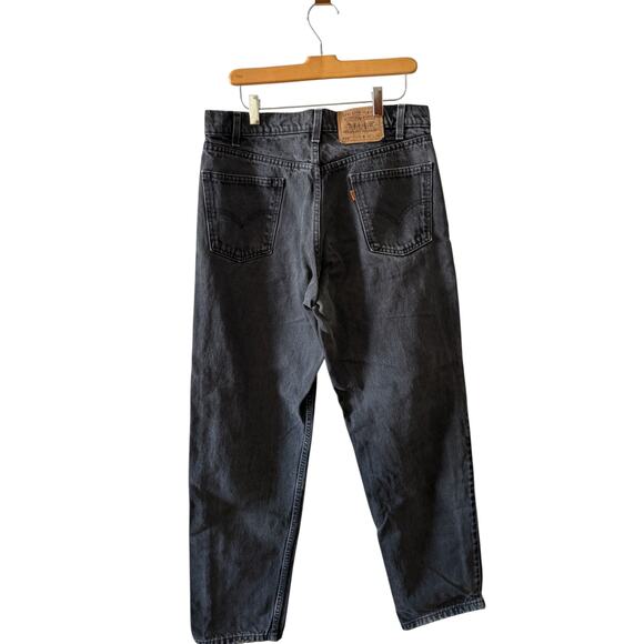 Vintage 90s Levis 550 Relaxed Fit Orange Tag Denim Jeans Vintage Black 34 - Picture 5 of 7